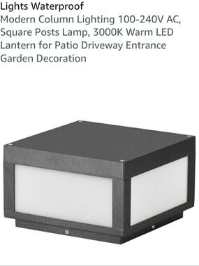 Modern Square Outdoor Post Light - Black & White